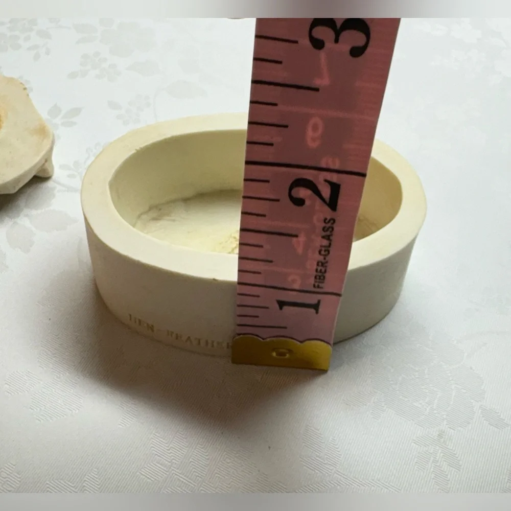 EUC Trinket Box: Hen-Feathers & Co., Cherub in Relief on Lid